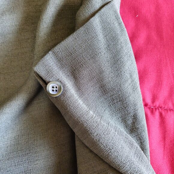 Studio 1 Petite Olive Green Embroidered Short Sleeve Blazer Jacket 10P VTG - Picture 9 of 10